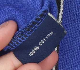 Robe Di Kappa Men's Blue Striped Cotton Polo Shirt L