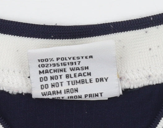 Additional view of Australia Roo boys’ blue white v-neck jersey activewear t-shirt, size 10, years