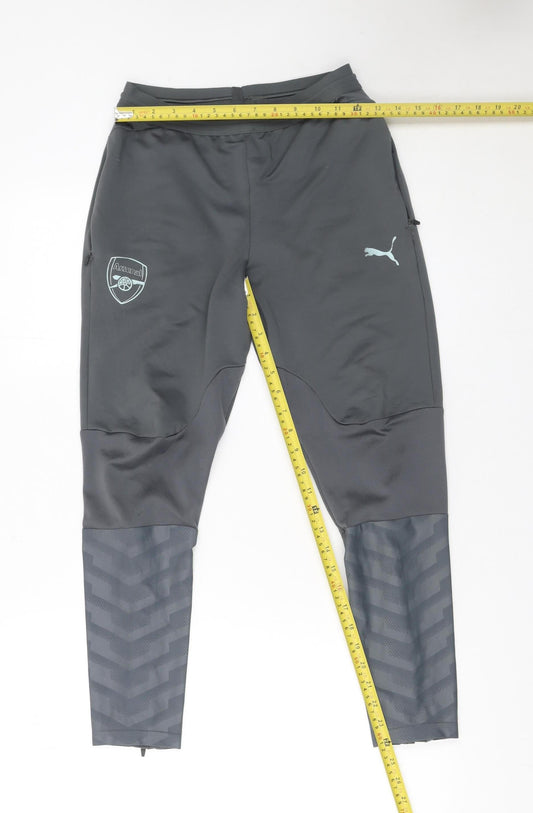 Puma Boys Grey Arsenal Football Joggers 11-12 Years Slim Fit Activewear