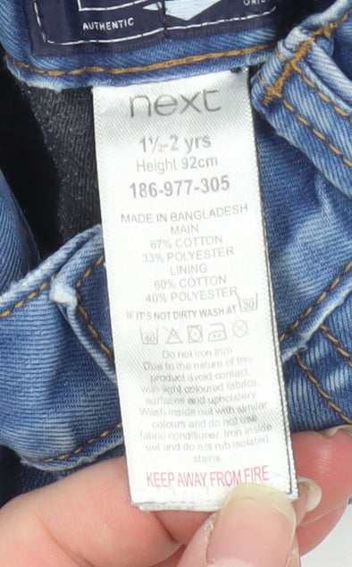 Next Unisex Baby Blue Stretch Jeans 18-24 Months Elastic Waist Denim