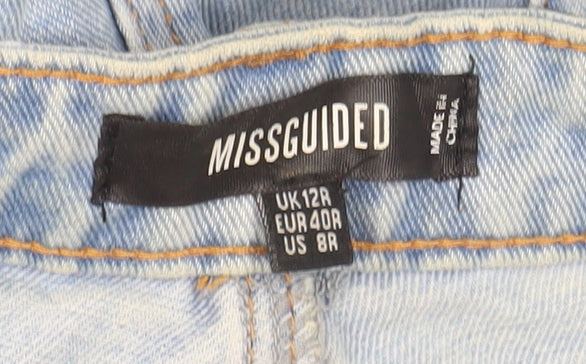 Missguided Women’s Blue Distressed Mom Jeans Size 12 High Rise