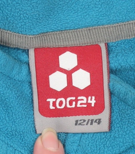 TOG24 Women's Blue 1/2 Zip Fleece Pullover Sweatshirt Size 12/14