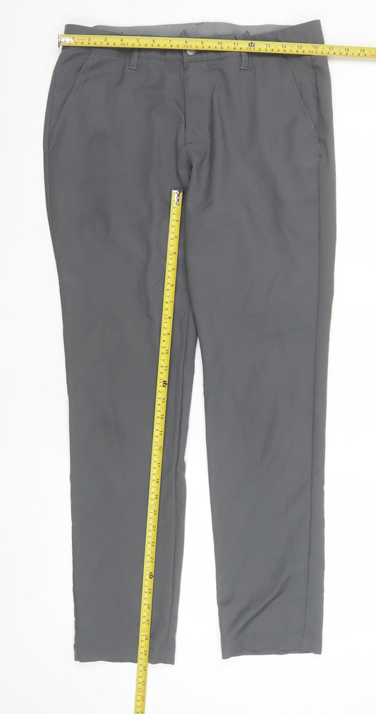 Adidas Mens Grey Chino Slim Fit Stretch Trousers 32x32