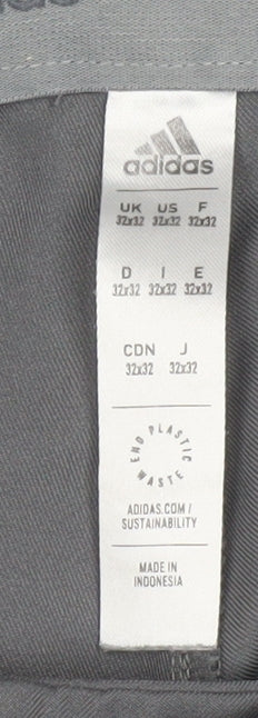 Adidas Mens Grey Chino Slim Fit Stretch Trousers 32x32