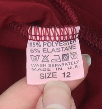 Edge Women's Red Halter Bodycon Ruched Stretch Dress Size 12