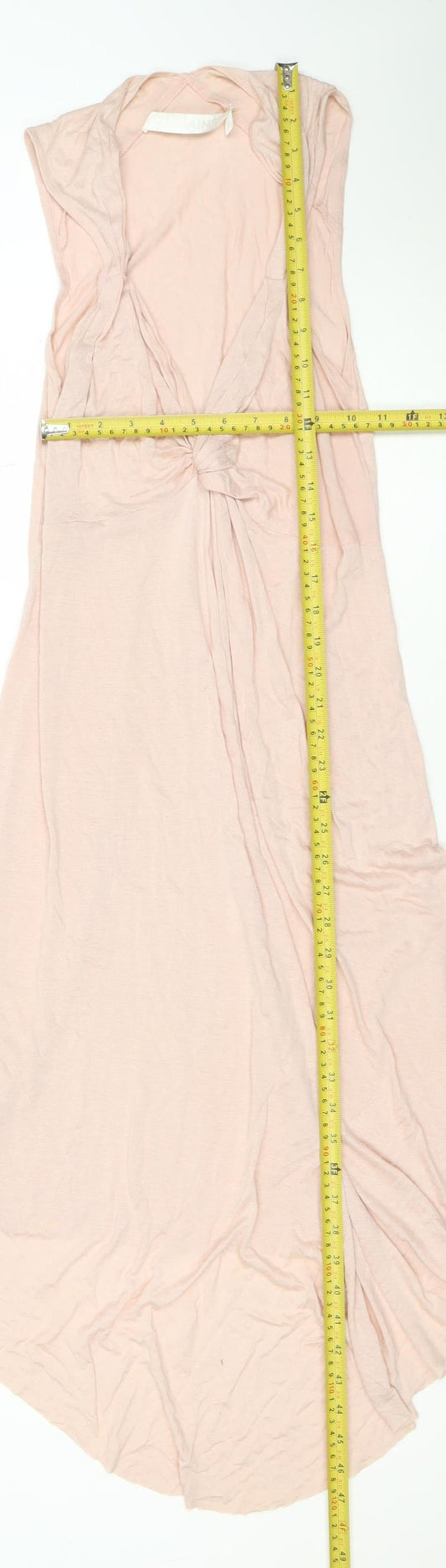 AllSaints Women Beige Viscose Long Wrap Dress Size M