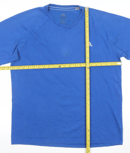 Adidas Men's Blue Climalite Essentials T-Shirt Size L Cotton Crew Neck