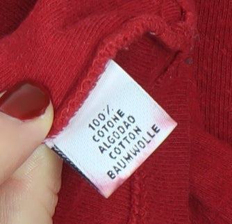 Miss Sixty Women's Red Long Sleeve Cotton Flower Print T-Shirt Small