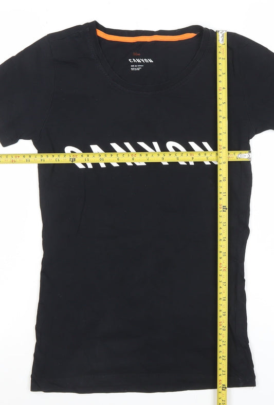 Canyon Womens Black Cotton Cycling T-Shirt XS Short Sleeve