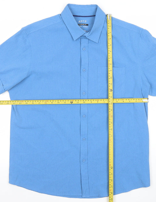 APT.9 Mens Blue Standard Fit Short Sleeve Polo Shirt Size L