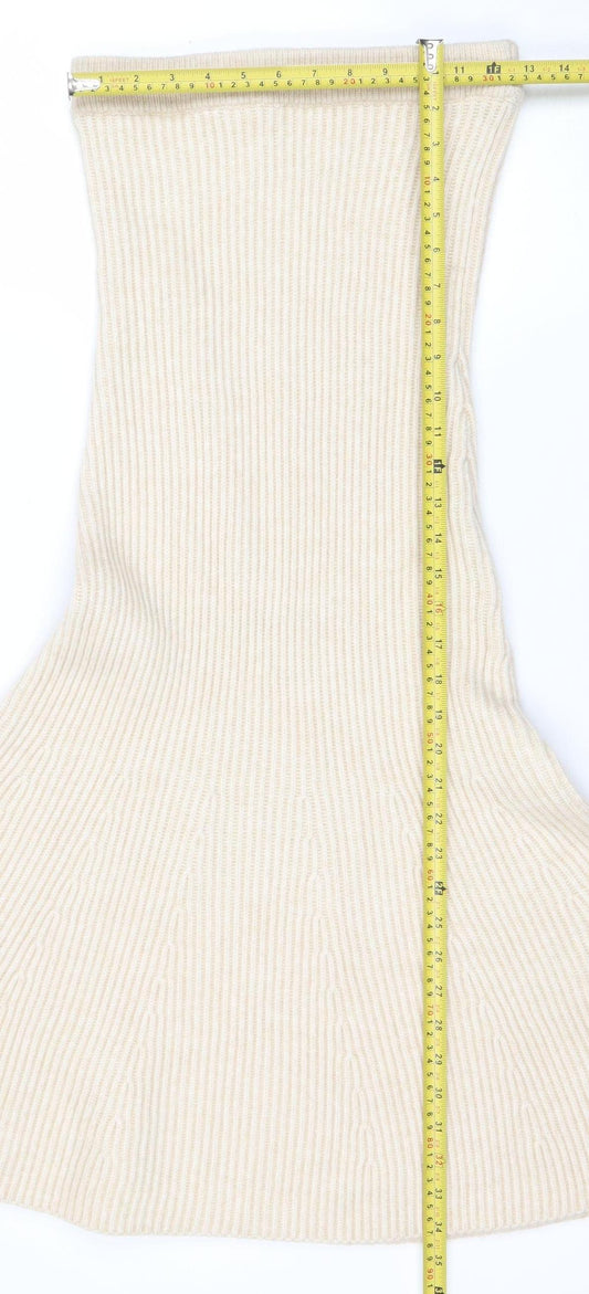 H&M Women Beige Knit A-Line Midi Skirt XS