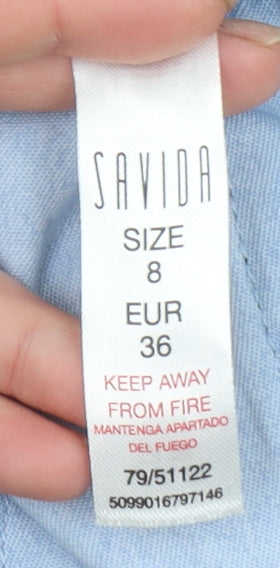 Savida Women’s Blue Wide-Leg High Rise Denim Jeans Size 8