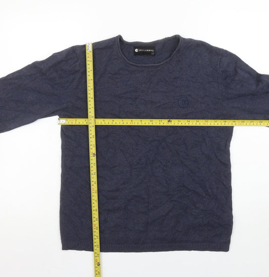 Billabong Men's Blue Cotton Crew Neck Pullover Jumper XS