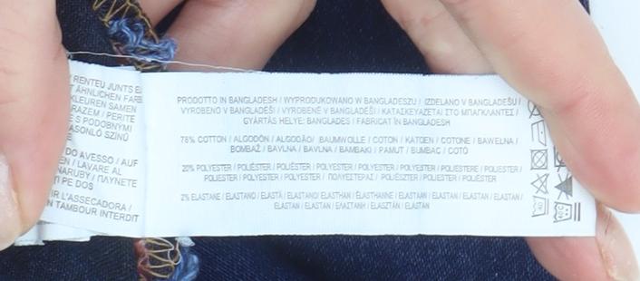 Primark Women Blue Skinny Stretch Denim Jeans Size 12