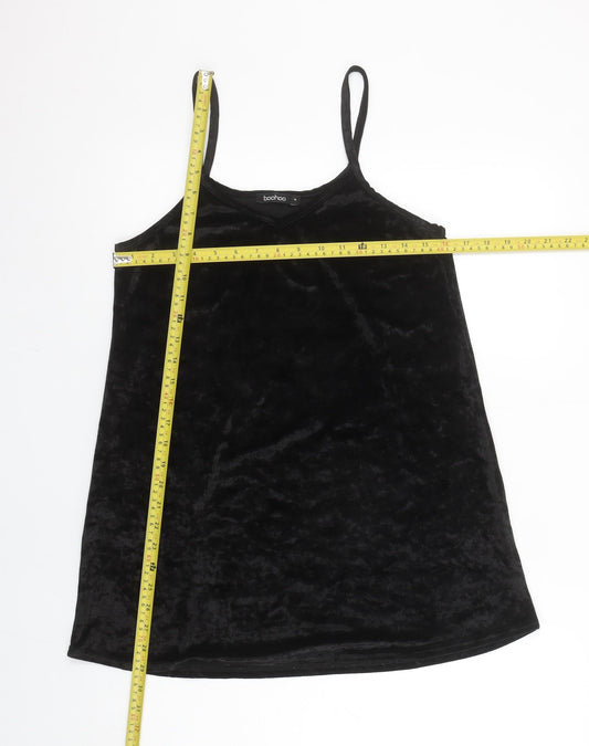 Boohoo Women’s Black Velvet Camisole Tank Top M