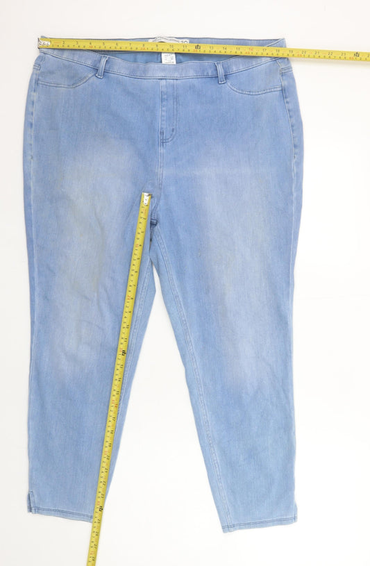 Next Women Blue Size 20 Cropped Jersey Denim Jegging Jeans