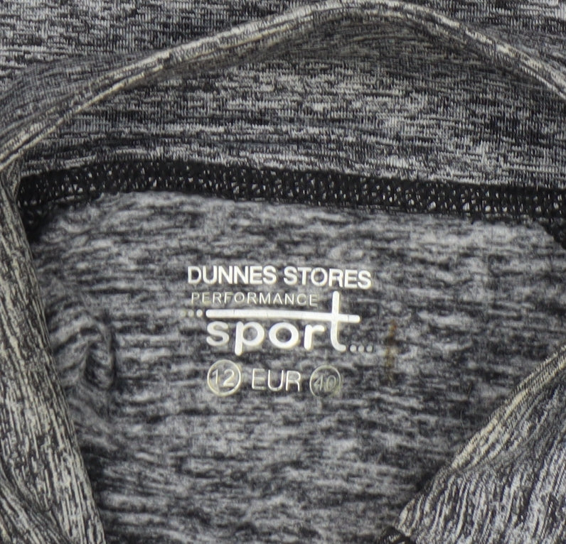 Dunnes Stores Womens Grey Size 12 Track Jacket Full Zip Stretch Activewear