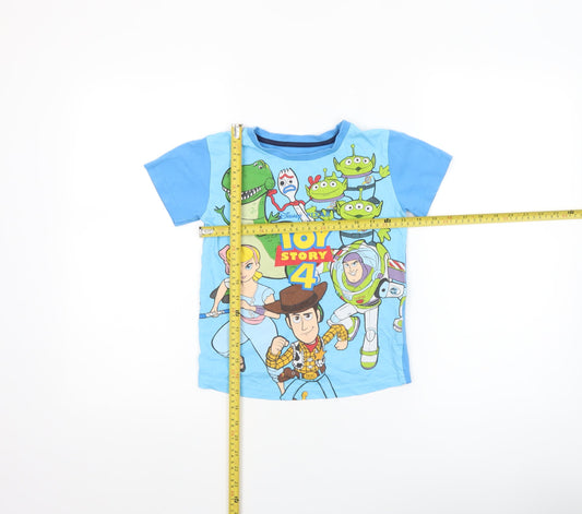 Dunnes Stores Boys Blue Toy Story 4 Short Sleeve Cotton T-Shirt 6-7 Years