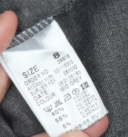 Jane Norman Women Grey Size 8 Bodycon Knee Length Dress