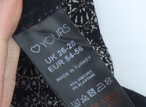 Yours Women’s Black Geometric Sleeveless Tunic Top Plus Size 26