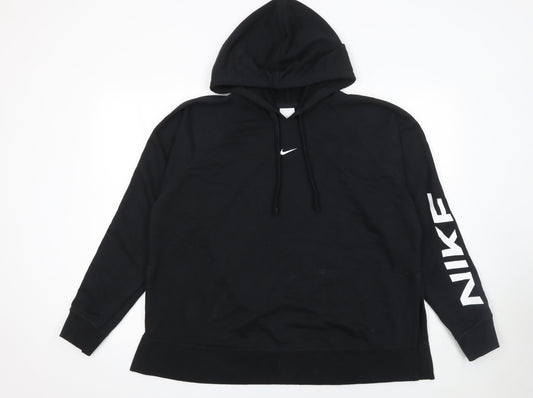 Nike Men's Black Dri-FIT Pullover Hoodie Large Cotton Blend