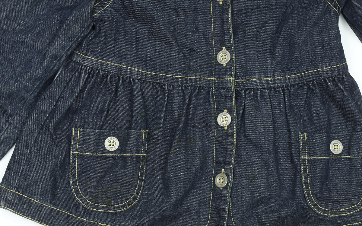 Additional view of Jasper Conran girls’ blue denim button jacket 7 years cotton casual