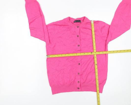 Marks and Spencer Women Bright Pink Cardigan UK 10 Viscose Blend