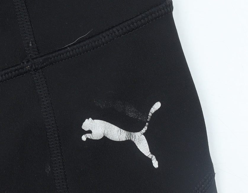 Puma Womens Black L Slim Fit Activewear Leggings