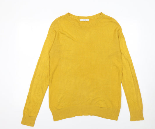 Next Women’s Yellow Acrylic Crew Neck Long Sleeve Jumper Size 10