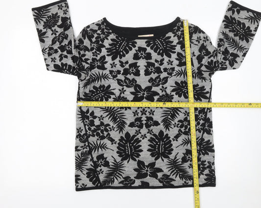 Marks and Spencer Women’s Grey Floral Pullover Jumper Size 12