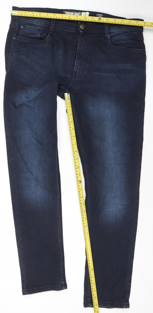 Duck and Cover Men's Blue Slim Straight Jeans 34W 30L Denim