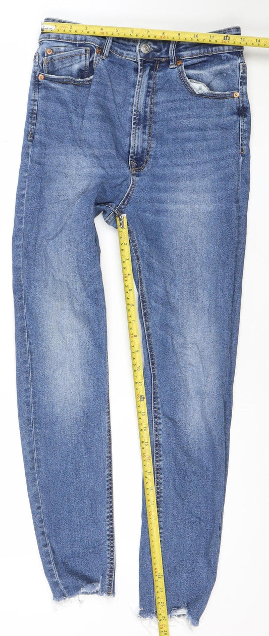 Stradivarius Women's Blue High Waist Skinny Jeans Size 12