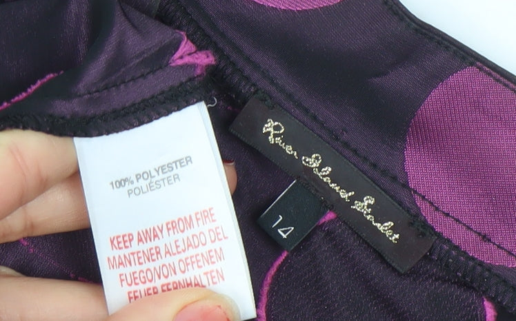 River Island Women's Purple Polka Dot Bubble Hem Dress Size 14