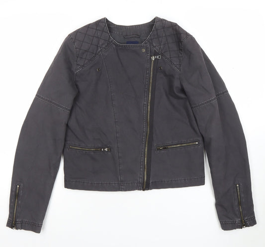 Gap Women’s Black Cotton Blend Quilted Biker Jacket Size 8