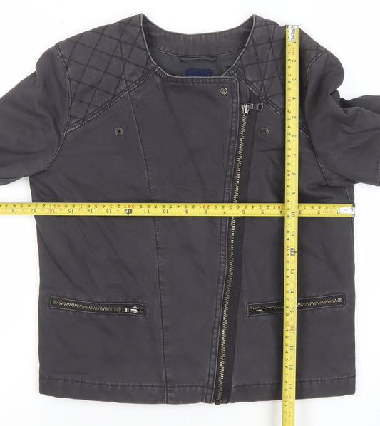 GAP Women’s Black Cotton Blend Quilted Biker Jacket Size 8
