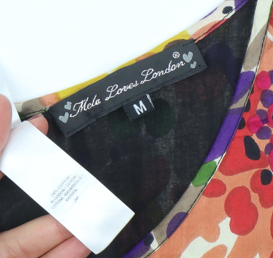 Mela Loves London Women's Multicoloured Floral Fit & Flare Dress M