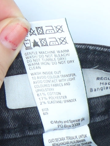 Marks and Spencer Women’s Black Straight Leg Jeans Size 8 Regular Fit