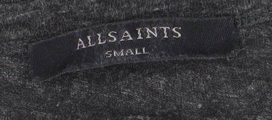 AllSaints Women Grey Short Sleeve Ruched T-Shirt Dress Size S