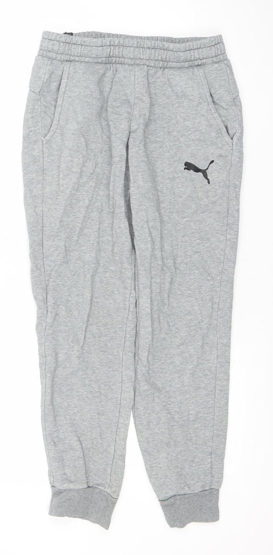 Additional front view of Puma Men Grey Small Jogger Sweatpants Elastic Waist