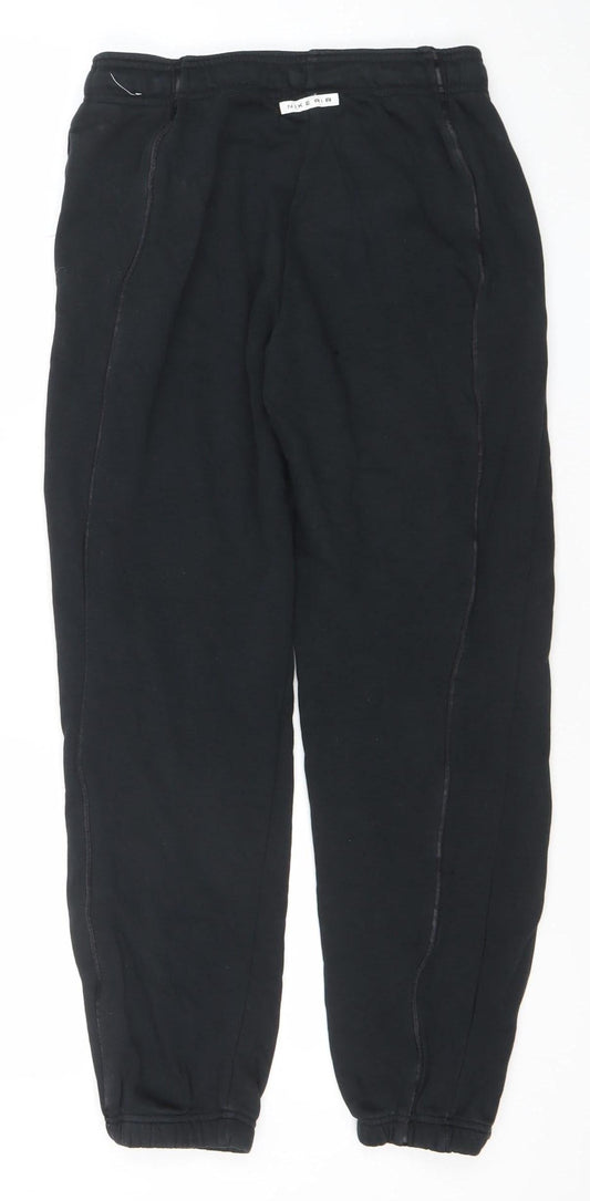 Additional front view of Nike girls’ black small jogger sweatpants with drawstring waist