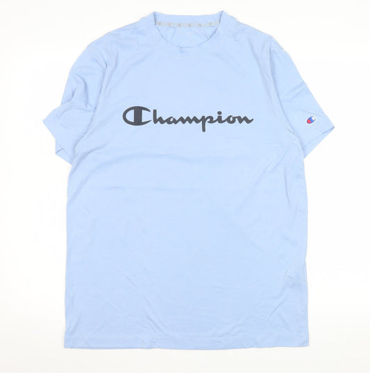 Champion Men's Blue Crew Neck Short Sleeve T-Shirt M