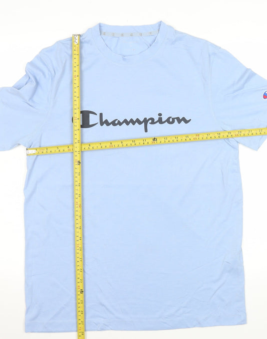Champion Men's Blue Crew Neck Short Sleeve T-Shirt M