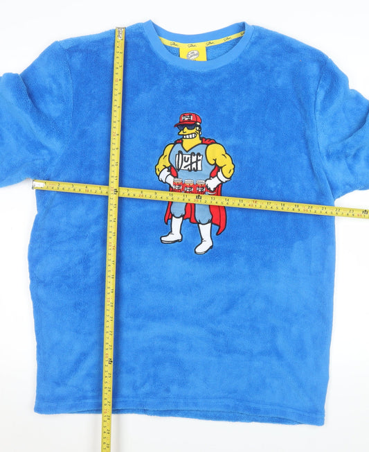 The Simpsons Men’s Blue Fleece Duff Man Pyjama Top L