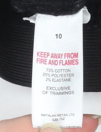 Brand and care label for Papaya Women’s Black Jegging Jeans, size UK 10, Stretch Cotton Blend