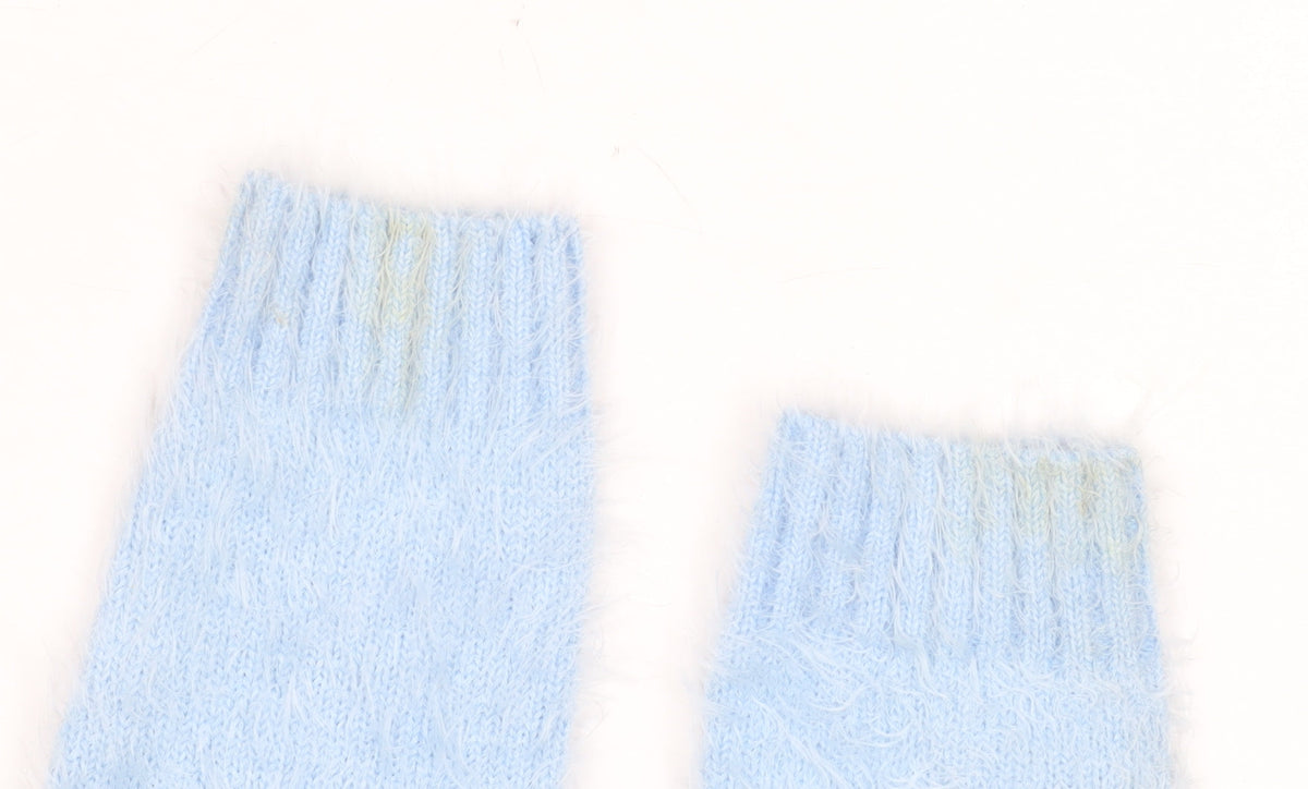 Additional view of Dunnes girls’ blue polar bear furry jumper age 7 winter pullover