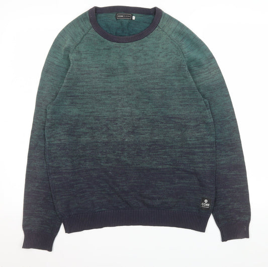 Jack & Jones Men's Green Cotton Crew Neck Jumper Size S