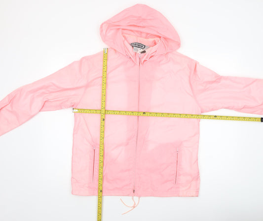 Neyelle Women’s Pink Nylon Hooded Windbreaker Jacket Size M