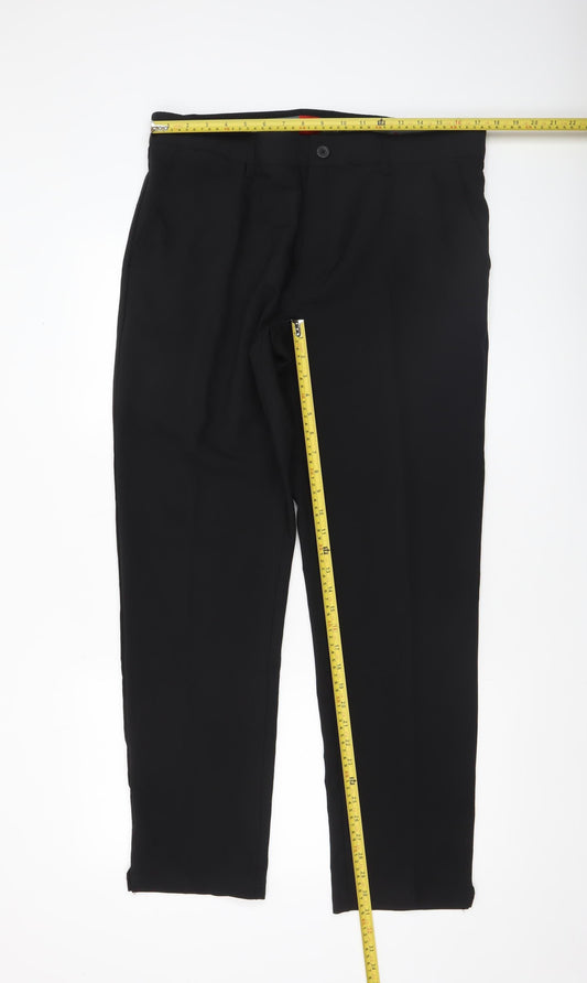 Slazenger Men's Black Regular Fit Stretch Trousers 36W 31L