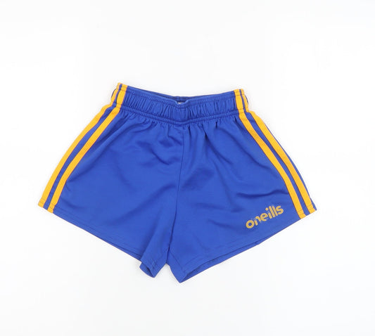 Additional front view of O'Neill boys’ blue athletic shorts 24in elastic waist polyester