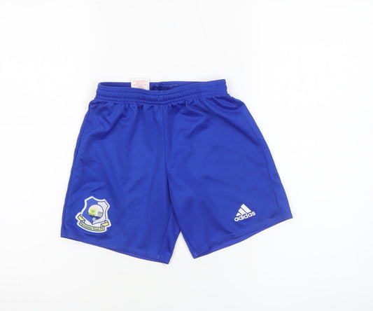 Adidas Boys Blue Athletic Football Shorts 9-10 Years Lightweight Activewear